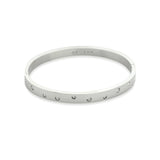 Elegant Bubbles Bangle featuring a sleek silver band adorned with sparkling diamonds. ||| SILVER