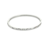 The Shine Clasp Bracelet Stack, which is a three-piece silver bracelet stack, features bold chain links, delicate stone detailing, and a stylish clasp closure adorned with shimmering stones, offering a sophisticated mix of textures for a polished and modern look. ||| SILVER