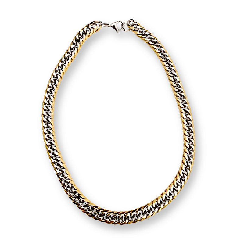 KIKICHIC | NYC | Simple Padlock Chain Necklace in Stainless Steel Gold Plated Silver Silver