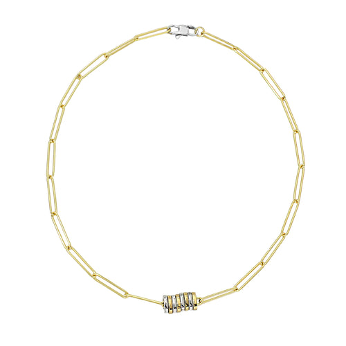THE LINK NECKLACE which is made of 925 sterling silver 18K gold plated bold link chain, 16