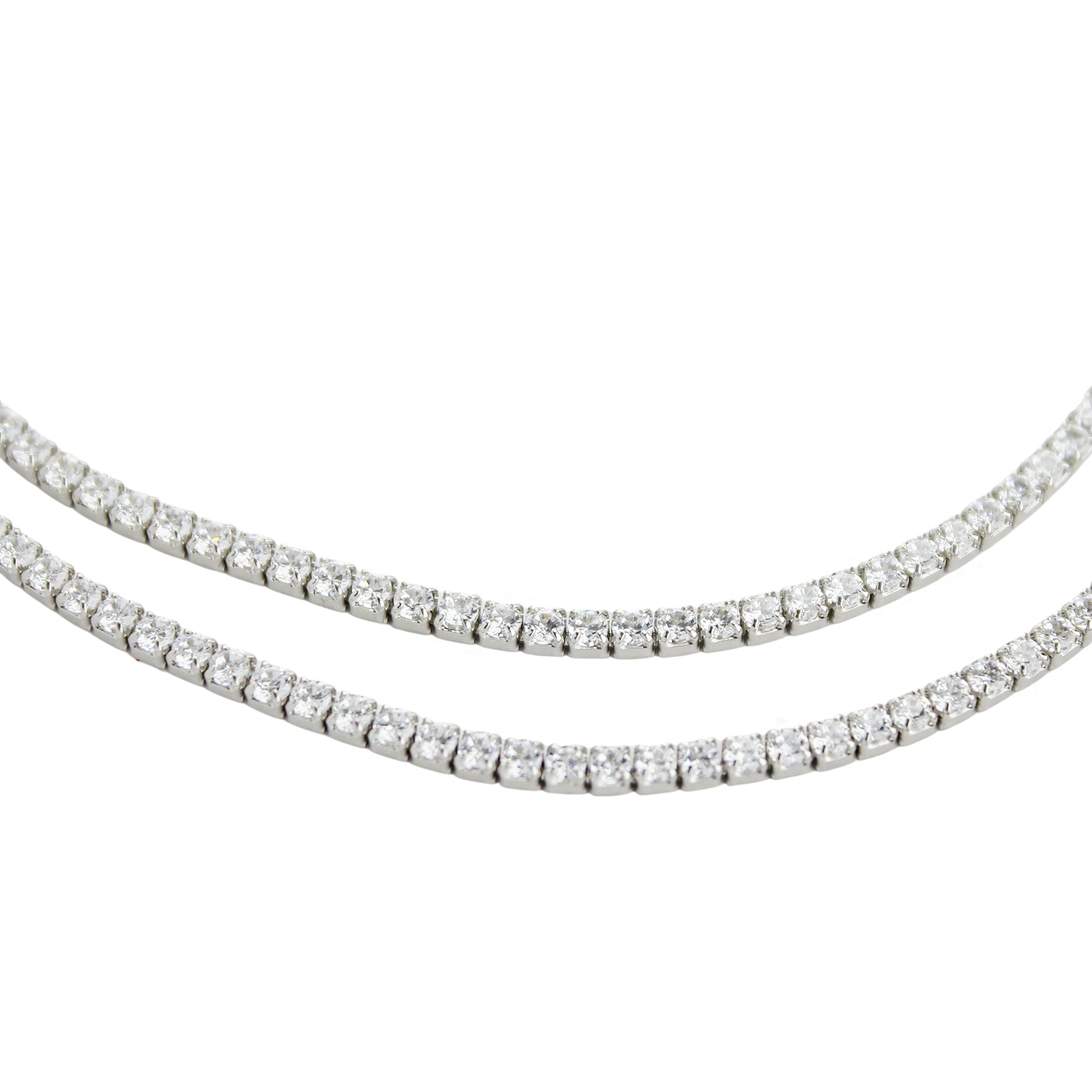 Buy Tennis Necklace 3mm 13.75-78.00TCW Round Created Diamond 925 Solid  Sterling Silver Chain, for Men, for Women, Choker Online in India - Etsy