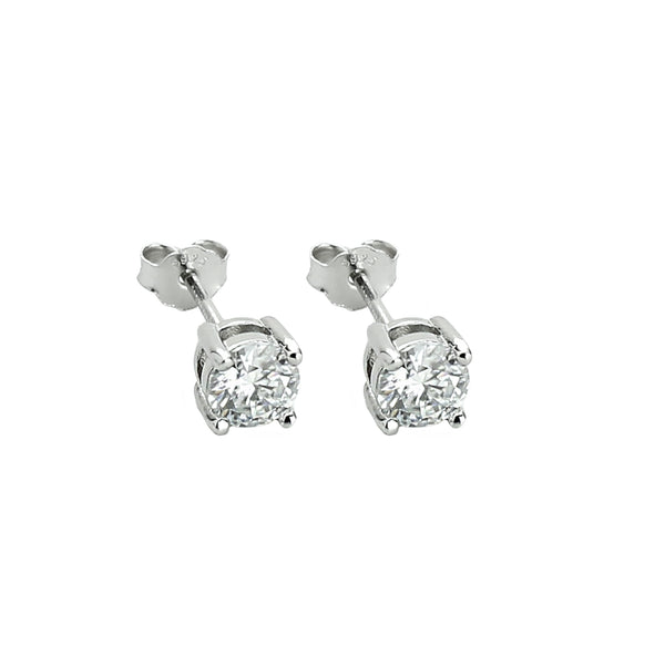 The LARGE SOLITAIRE EARRING which is made of 925 sterling silver with 4mm Zirconia diamond Stud.