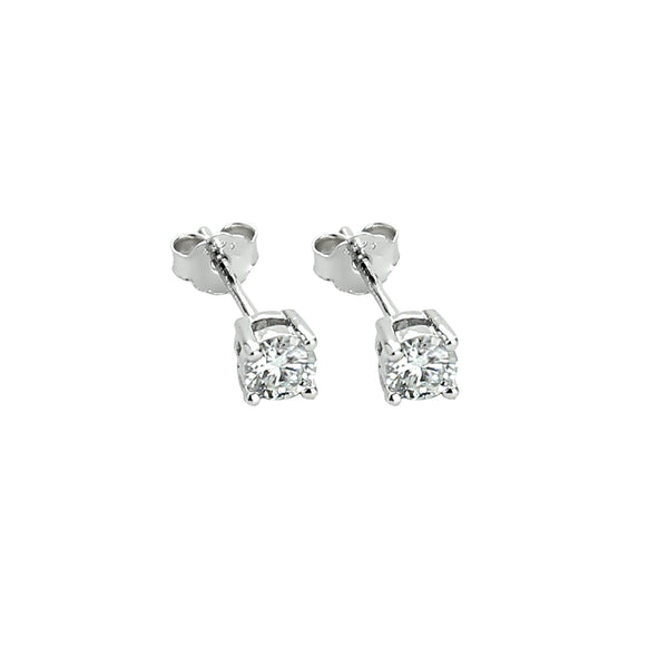 The MEDIUM SOLITAIRE EARRING which is made of 925 sterling silver with tiny Zirconia diamond Stud.