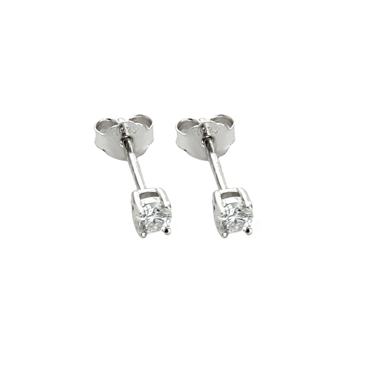 The MINI SOLITAIRE EARRING which is made of 925 sterling silver with 3mm Zirconia diamond Stud.