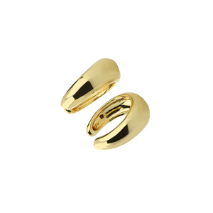 Golden Savers Ear Cuff, a single, minimalist ear cuff with a curved, open-ended design.