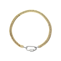 Anne Mix Necklace - A bold and stylish Cuban chain necklace featuring a gold-tone clasp. Perfect for adding a touch of luxury to any outfit. ||| SILVER