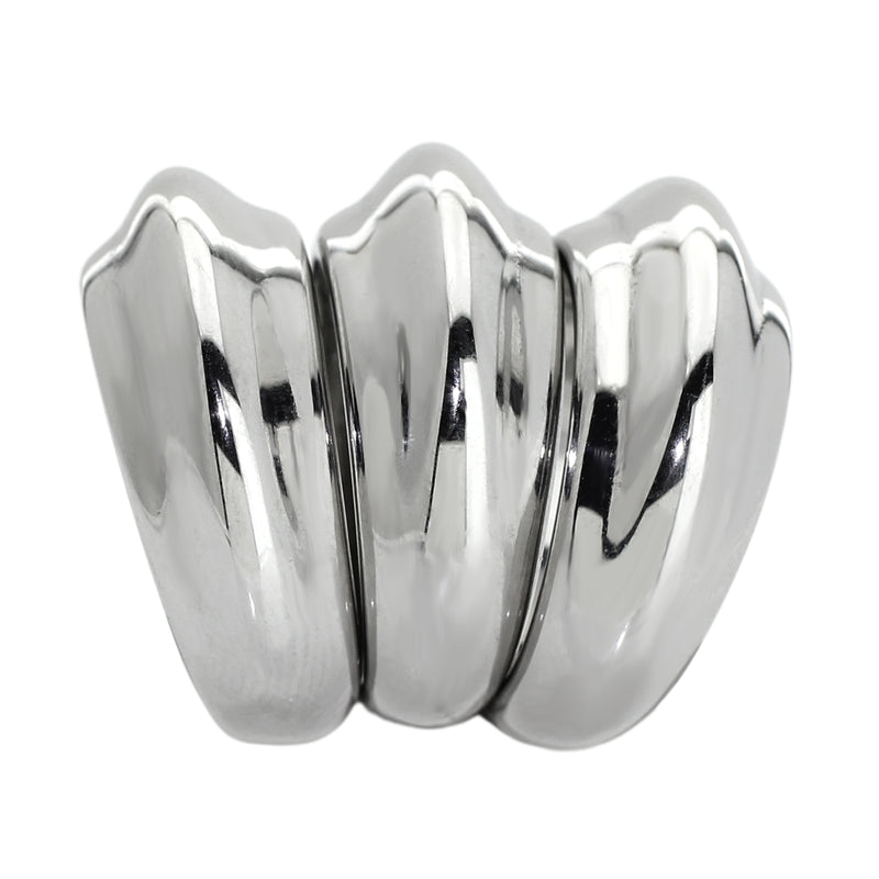 The Triplet Ring which  is made out of Stainless steel silver plated. It comes with 3 identical separate rings.