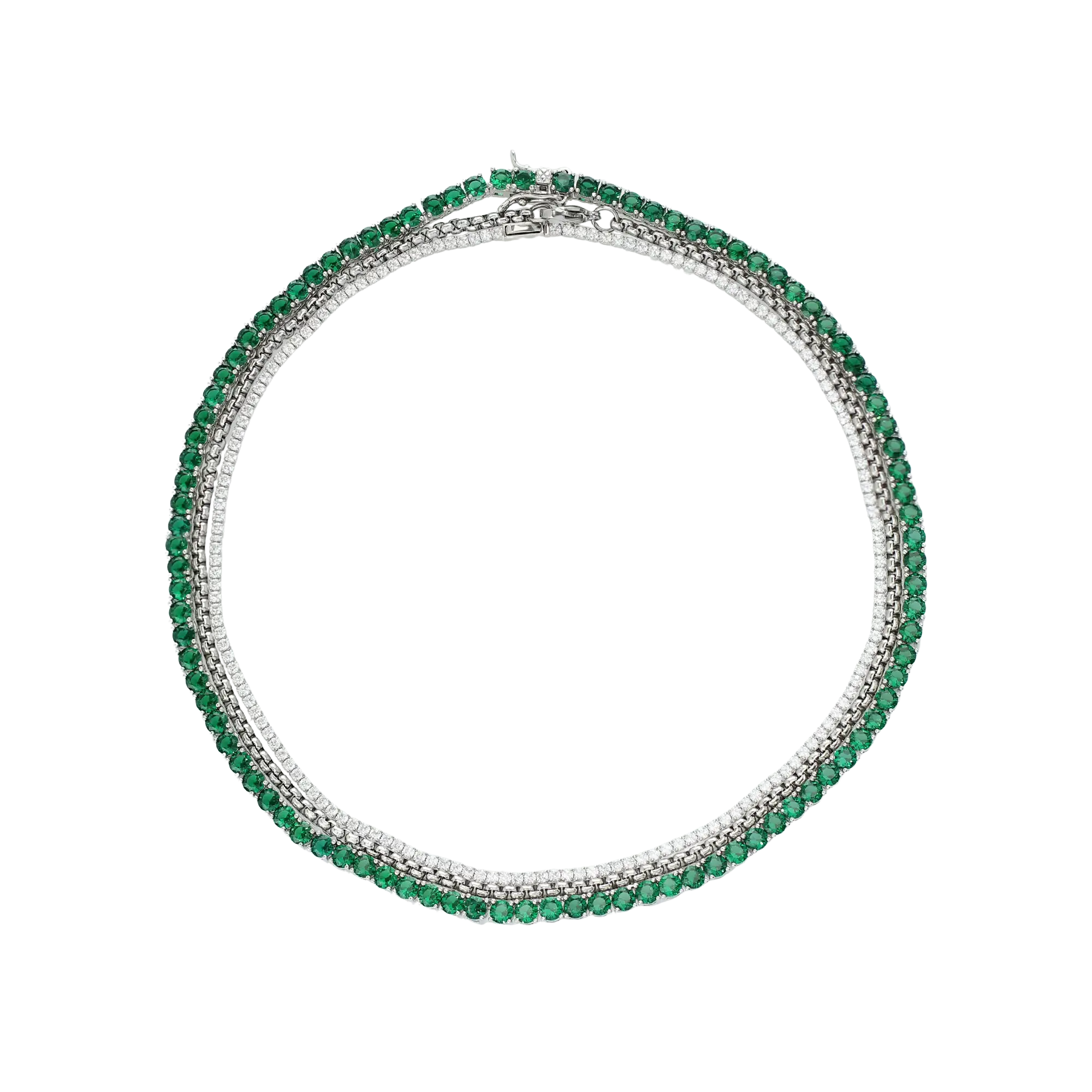 EMERALD TENNIS NECKLACE SET Artizan Joyeria emerald-tennis-necklace-set-artizan-joyeria