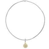 Stainless steel chain with the NORTH CLIP ON CHARM which is made of Pave Clip on Stainless steel 18k gold plated Zirconia north star charm.